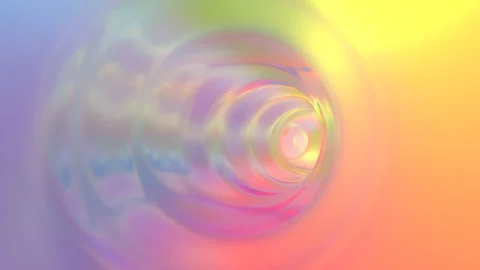 Fly in Shiny Reflective Rainbow Endless Tunnel Abstract Tube Waves Stock Footage 137523927