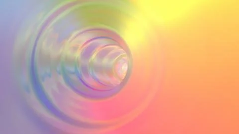 Fly in Shiny Reflective Rainbow Endless Tunnel Abstract Tube Waves Illustrazione stock