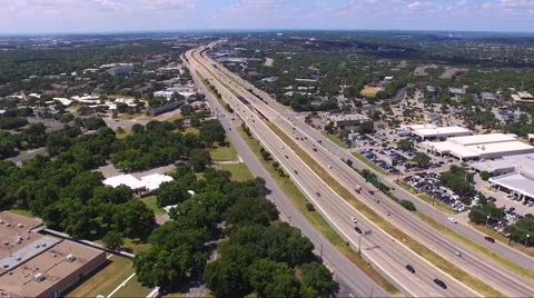 Fly To Side Over Busy Highway Stock Footage 65798426