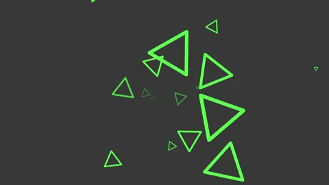 Fly simple neon green triangles shape Stock Footage 196782845