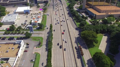 Fly Slow And Low Over Busy Highway Stock Footage 65797124
