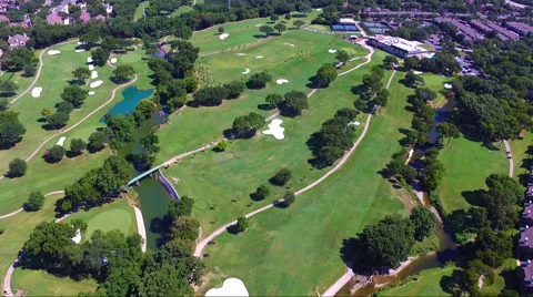 Fly Slow And Low Over Golf Course Stock Footage 65797659