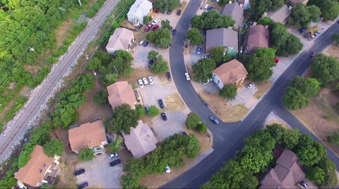 Fly Slow And Low Over Road And Train Track Stock Footage 65797959
