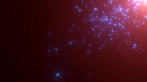 Fly small blue particles and stars on da... | Stock Video | Pond5