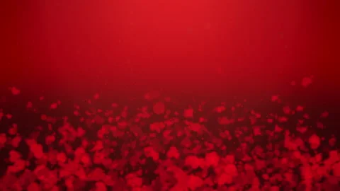 Fly small red hearts on shiny background Stock Footage 166371112