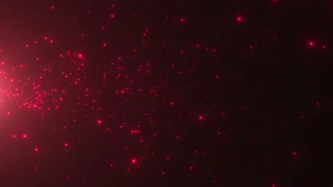 Fly small red particles and stars on dark background Stock Footage 166887111