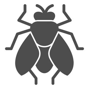 Fly solid icon, pest control concept, insect sign on white background, fly 스톡 일러스트