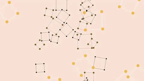 Fly squares with colorful dots on brown gradient 스톡 동영상 199335053