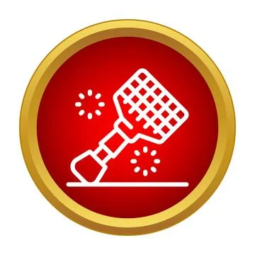 Fly swatter controlling insect pests icon design Stock Illustration