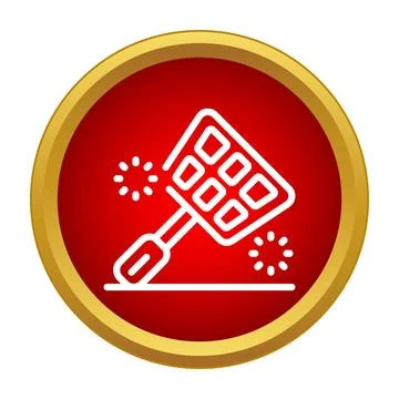 Fly swatter icon for pest control concept Stock Illustration