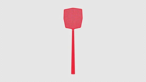 Fly Swatter Rotating on a Transparent Background. Seamless Loop. Flyswatter. 4K Stock Footage 301332829