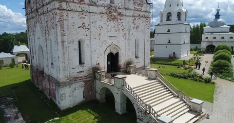 Fly up from the temple Stock Footage 77774407