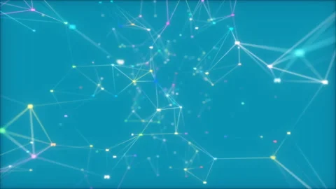 Fly through abstract 3D rendering of a scientific technology data network Stock Footage 98219129