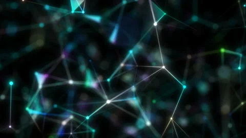 Fly through abstract 3D rendering of a scientific technology data network Stock Footage 104681501
