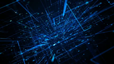 Fly through abstract 3D rendering of a scientific technology data binary code Stock Footage 108252448
