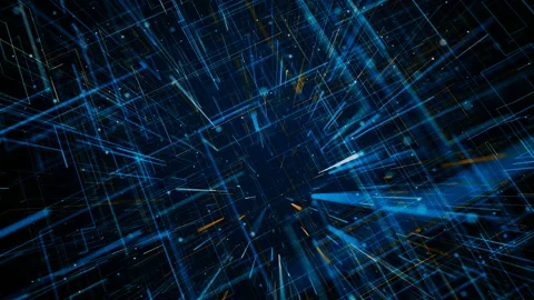 Fly through abstract 3D rendering of a scientific technology data binary code Stock Footage 108252661