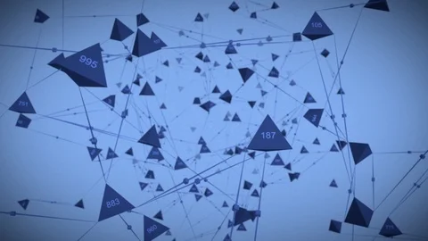 Fly through abstract cyberspace. Digital connection. Network data. Seamless loop Stock Footage 105047129