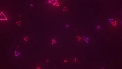 Fly Through Abstract Geometric Neon Glowing Tetrahedron 3D Triangles Stock Footage 286021536
