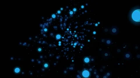 Fly through abstract moving spiral of blue glowing orbs and particles (FULL HD) Video stock 56341239