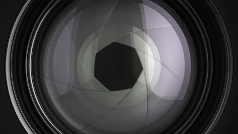 Fly through the camera lens close-up (with alpha channel) Stock Footage