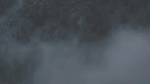 Fly Through Cloud Over Green Mountain Forest Stockbeeldmateriaal 248737832