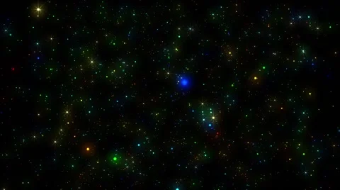 Fly Through Colorful Blinking Particles Space Stock Footage 49985534