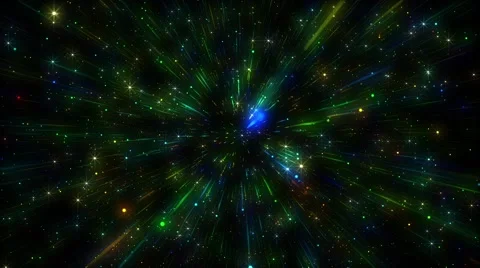 Fly Through Colorful Blinking Particles Galaxy Space Stock Footage 49985669