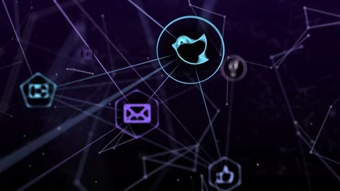 Fly Through Cyber Social Media Plexus Stock Footage 102764481