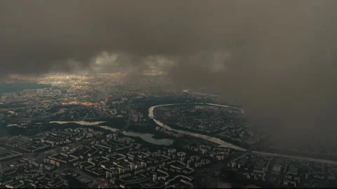 Fly through dark clouds Stock Footage 201288583