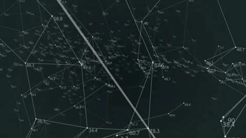 Fly Through Data Network. Computation technology Stock Footage 200561041