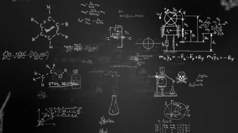 Fly through differents formulas Stock Footage 65210837