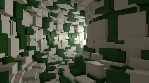 Fly through an endless green white tunnel Stock Footage 91483384