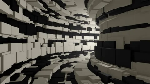 Fly through an endless tunnel Stock Footage 91350782