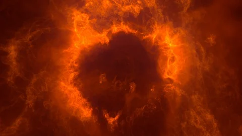 Fly through: explosion / nebula in space / elementary particle / fractal matter. Stock Footage 85572900