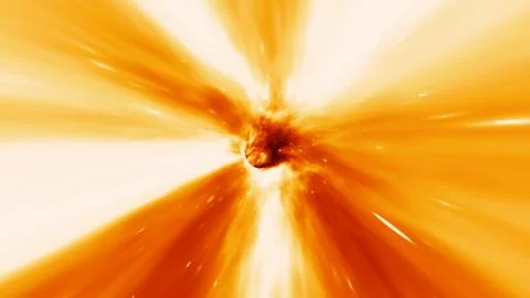 Fly through Fiery Wormhole Vortex Inferno and Burning Hot Red White Stars Stock Illustration