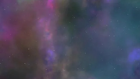 Fly through in the gas cloud nebula and stars 3d animation Stock Photos
