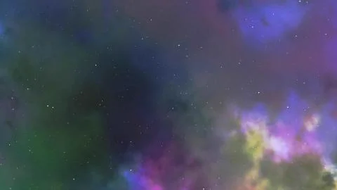 Fly through in the gas cloud nebula and stars 3d animation Stock Photos