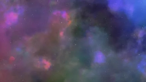 Fly through in the gas cloud nebula and stars 3d animation Stock Photos