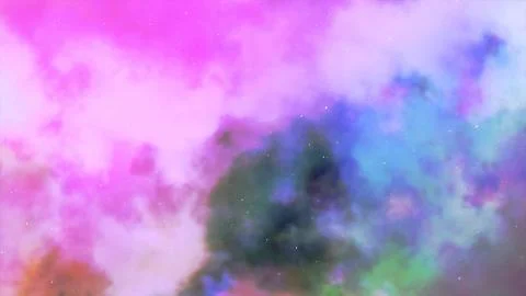 Fly through in the gas cloud nebula and stars 3d animation Stock-Fotos
