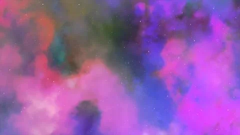Fly through in the gas cloud nebula and stars 3d animation Stock Photos