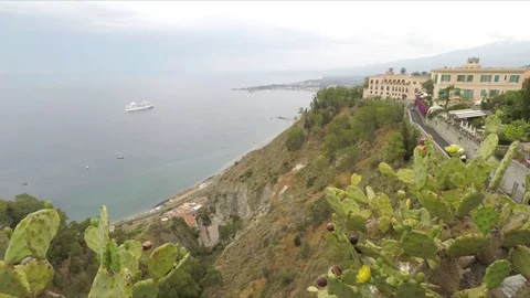 Fly Through gate shot featuring Italian coastline Stock Footage 116452628