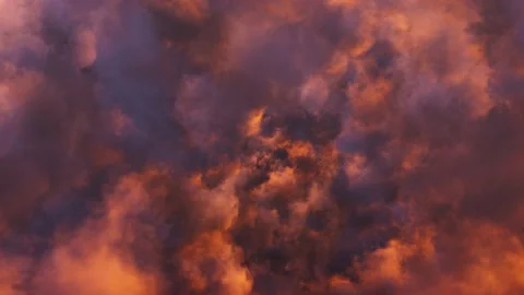 Fly Through Golden Sunset Clouds Stock Footage 141808728