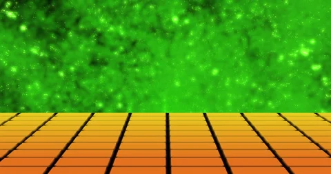 Fly through the green cloud in space, disco floor, movement in space with stars Stock-Footage 268290725