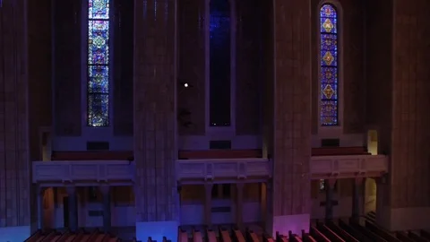Fly through inside Temple Synagogue Church - NYC 7 Stock Footage 77703055