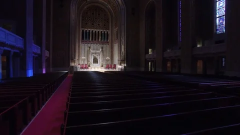 Fly through inside Temple Synagogue Church - NYC 5 Stock Footage 77703056
