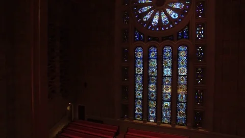 Fly through inside Temple Synagogue Church - NYC 3 Stock Footage 77703121
