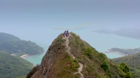 Fly Through the mountains near Clear Water Bay, Hiking routine famous vacatio Video stock 150553576