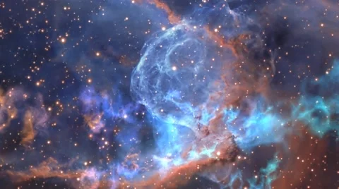Fly through outer space nebula and stars animated background Stock Footage 53373631