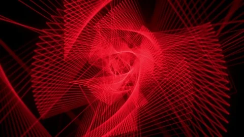 Fly through red lines pattern. Seamless loop Stock Footage 114481059