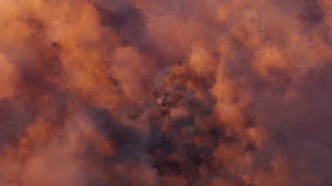 Fly Through Red Sunset Clouds Stock Footage 141808747